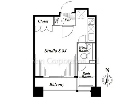 キャビンアリーナ南青山(ワンルーム/13階)の間取り写真