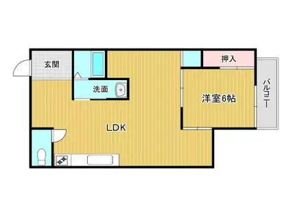 有栄ビル(1LDK/2階)の間取り写真