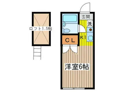 シャトル府中(1K/2階)の間取り写真