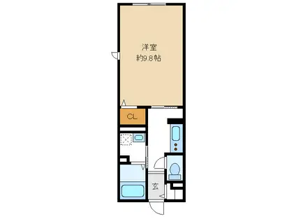 パレ オランジュ(1K/1階)の間取り写真