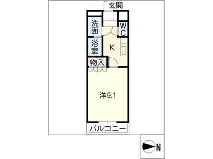 STAR FRONTE(1K/1階)の間取り写真
