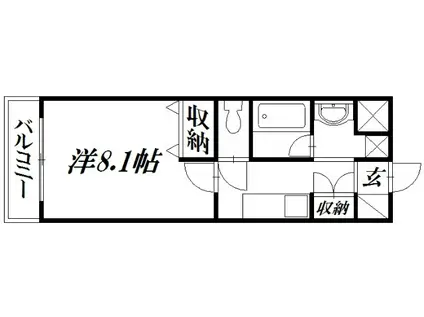 SKY CITY元浜(1K/1階)の間取り写真