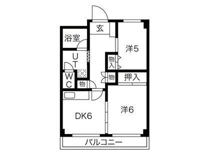 アーバンレジデンス吹上(2DK/5階)の間取り写真