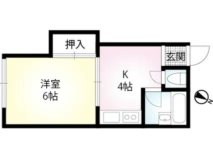 八景台荘(1K/1階)の間取り写真