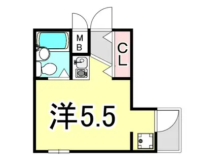ブレシオンエスト・ウエスト(ワンルーム/1階)の間取り写真