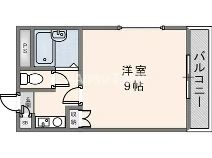 SEAウエストコート(1K/2階)の間取り写真