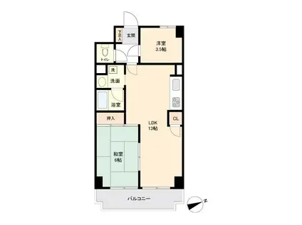 入間市駅前第2ビル(3DK/3階)の間取り写真