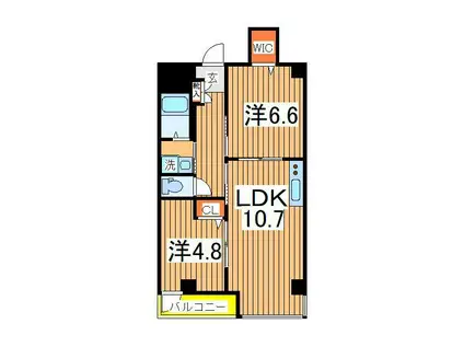 エピナール南流山(2LDK/2階)の間取り写真