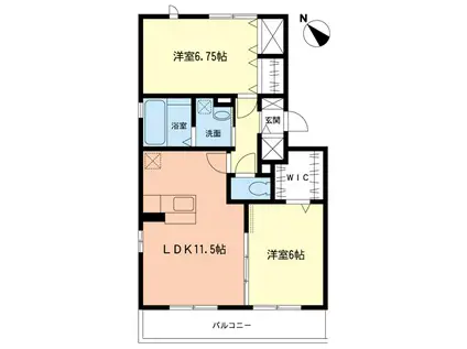 ベルジュ湘南(2LDK/2階)の間取り写真