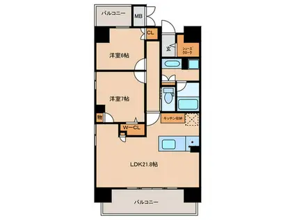 リフローレ東岡崎駅(2LDK/6階)の間取り写真