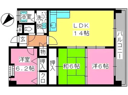 サン・トルース博多(3LDK/5階)の間取り写真