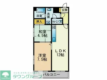 シャンボール日東プラザ(2LDK/11階)の間取り写真