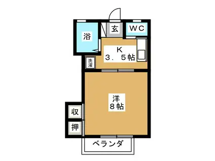 コーポマツミB棟(1K/2階)の間取り写真