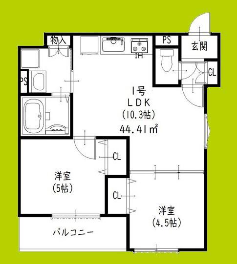 クリエオーレ倉治(2LDK/2階)の間取り写真
