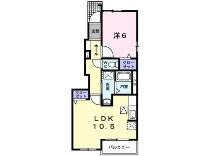 ラフィネII(1LDK/1階)の間取り写真