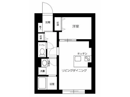 ES-GRANDE東中野(1LDK/2階)の間取り写真
