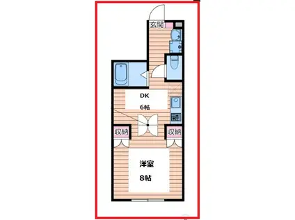 ブリランテパウズ 舎人(1DK/1階)の間取り写真