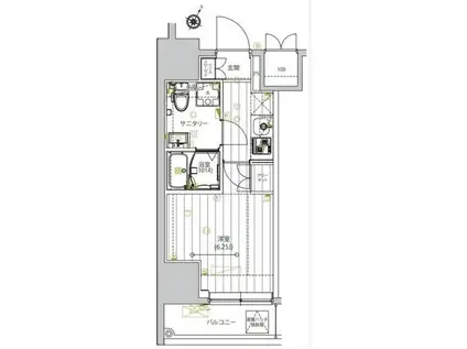 レガリス品川サウス(1K/5階)の間取り写真