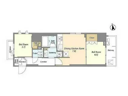 ジオエント浅草雷門(2DK/5階)の間取り写真