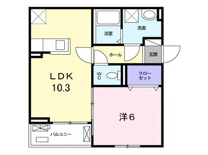 VIRTU PALAZZO豊中(1LDK/2階)の間取り写真