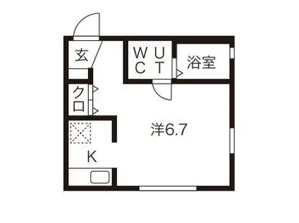 ガーデン弘明寺(1K/1階)の間取り写真