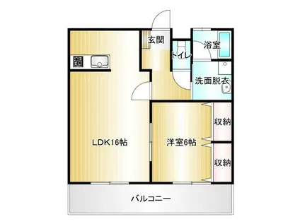 D-STYLE THREE(1LDK/2階)の間取り写真