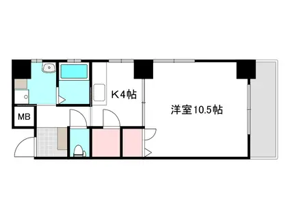 CASA日出(1DK/3階)の間取り写真