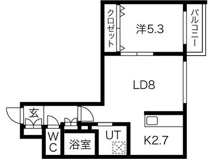GRACE IMPACT (1LDK/4階)の間取り写真