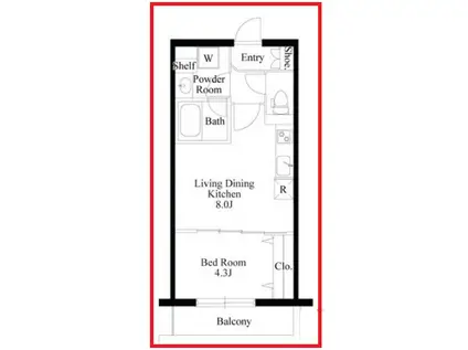ネオグレイス綾瀬(1LDK/2階)の間取り写真