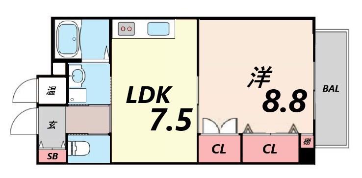 リッチ・キャッスルI(1LDK/2階)の間取り写真