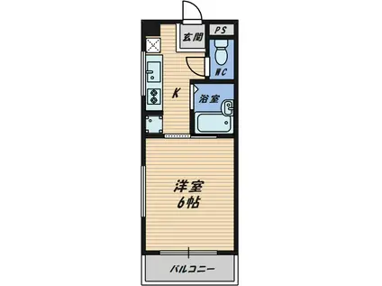 リーデンス関目(1K/4階)の間取り写真