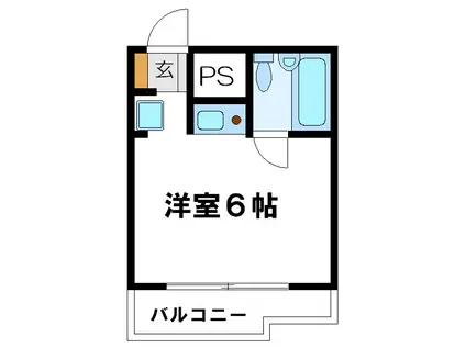 メイプルハイムII(ワンルーム/4階)の間取り写真
