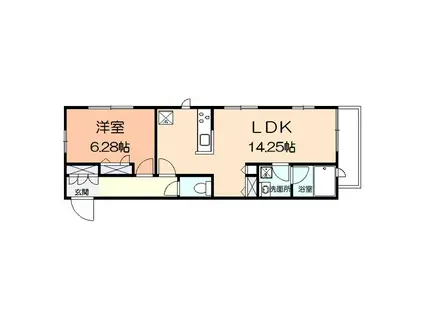 TWIN COURT V(1LDK/1階)の間取り写真