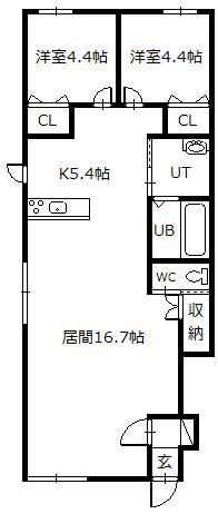 A-THIRD(2LDK/1階)の間取り写真