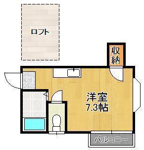 エルアビオン本城東(ワンルーム/2階)の間取り写真