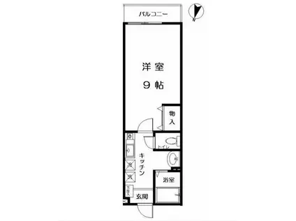 ティブルスK(1K/3階)の間取り写真