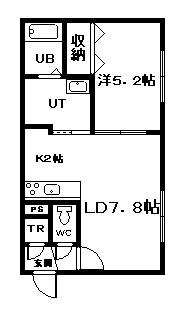 リラコートIII(1LDK/2階)の間取り写真