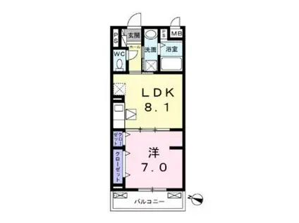 アルファウエスト(2DK/2階)の間取り写真