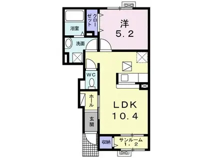 サニーハウスI(1LDK/1階)の間取り写真