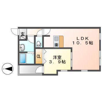 DEVELD大曽根(1LDK/3階)の間取り写真