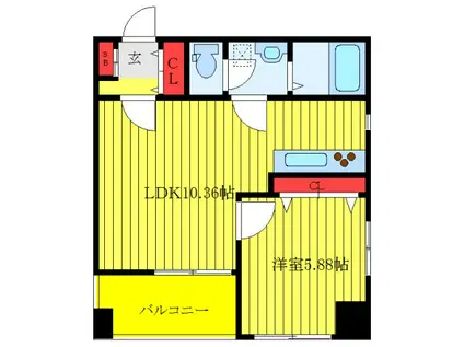ニューハイム小原参番館(1LDK/4階)の間取り写真