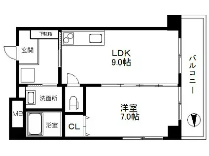 エル・セレーノ住之江(1LDK/3階)の間取り写真