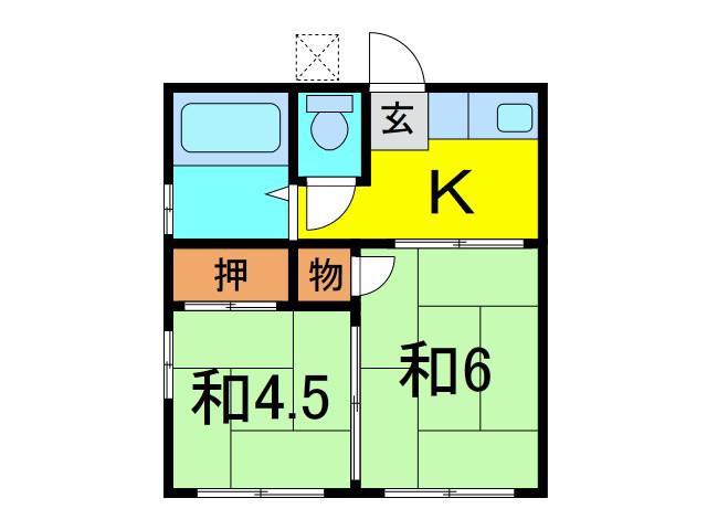 太田ハイツ(2K/2階)の間取り写真