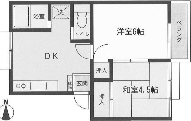 ぱでぃHOUSE(2DK/2階)の間取り写真