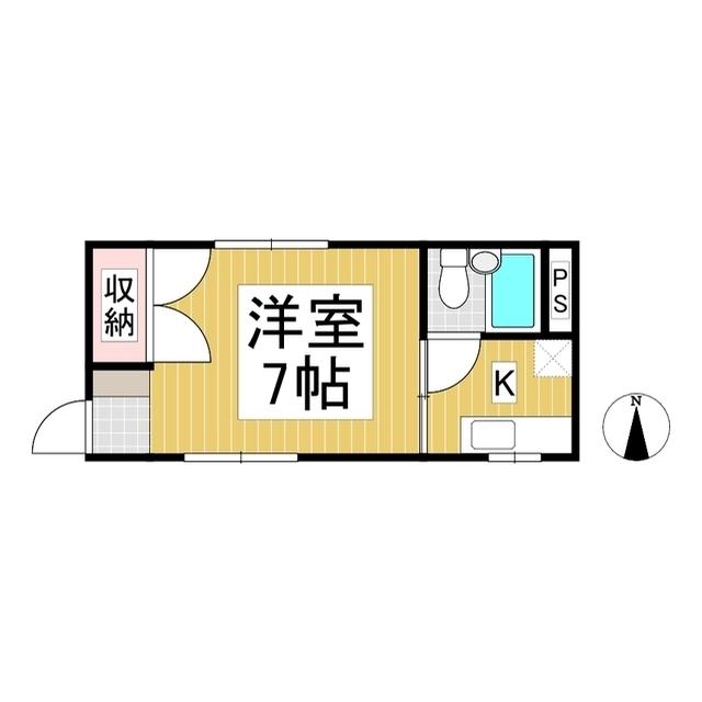 ビーナス(1K/2階)の間取り写真