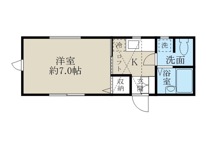 アルビ関屋本村(1K/1階)の間取り写真