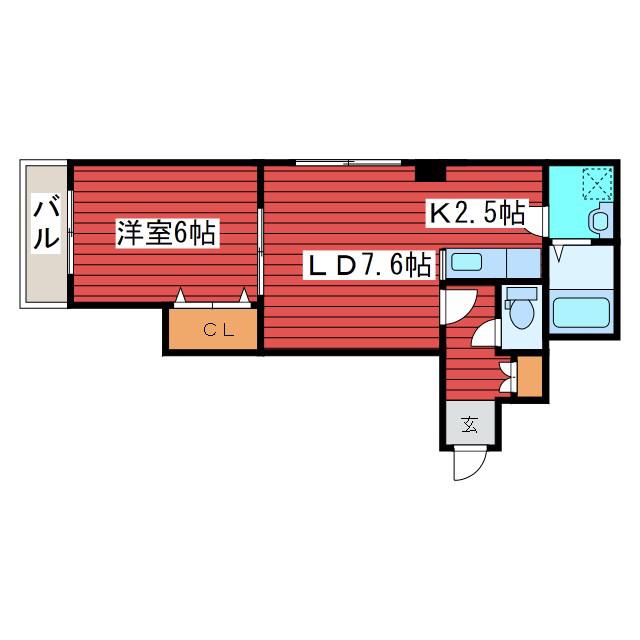 パルコート・DEN月寒中央(1LDK/4階)の間取り写真