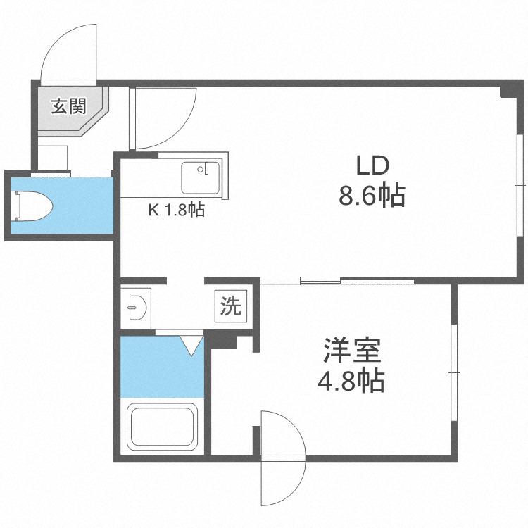 パティーナ南澄川(1LDK/1階)の間取り写真