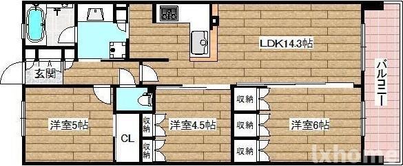 パークナード・レーベン茨木さわらぎ(3LDK/7階)の間取り写真