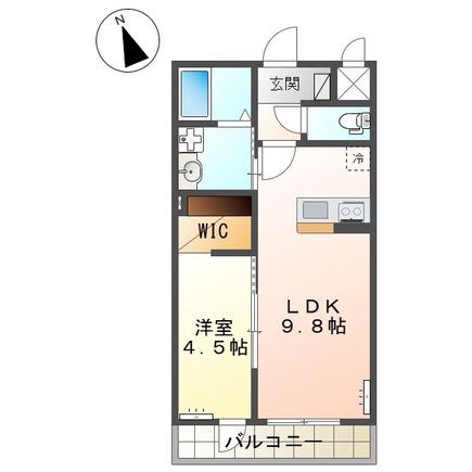 阿見町中郷 (1LDK/2階)の間取り写真